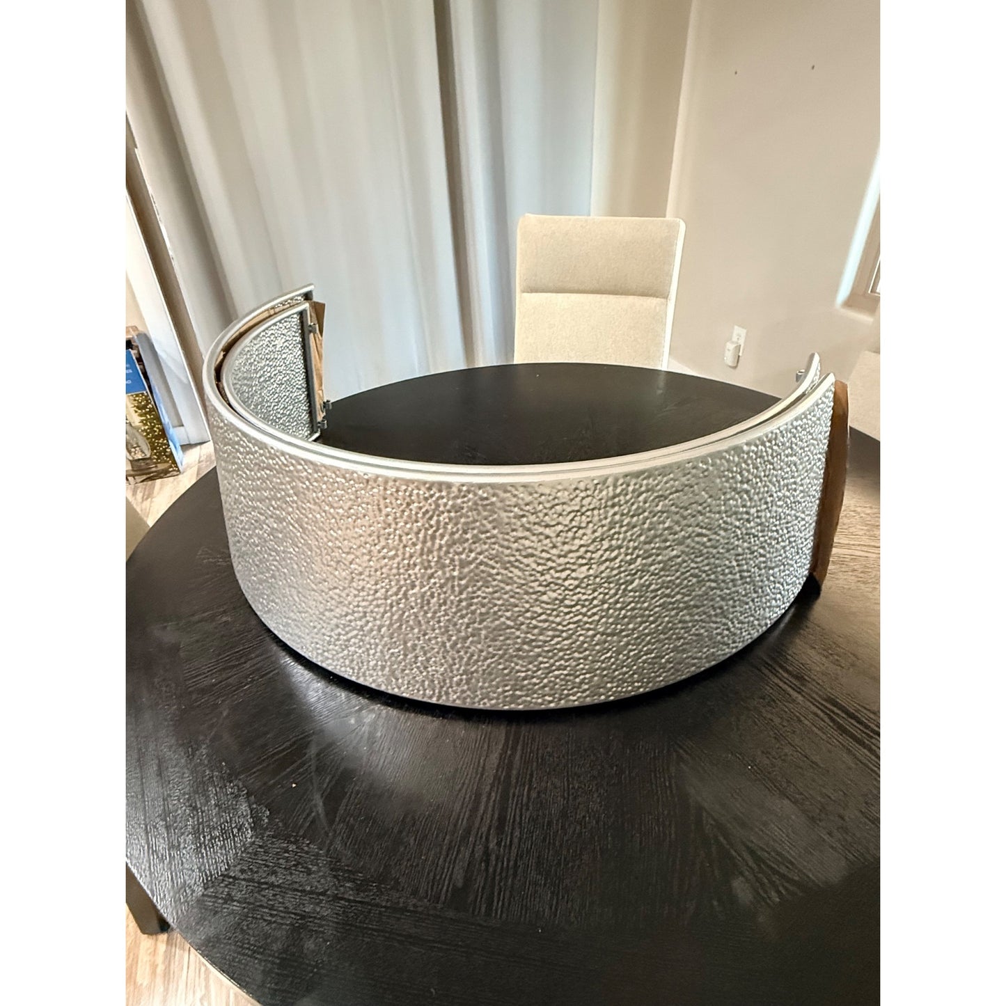 Christmas Silver Metal Tree Collar 33-in W X 10-in H