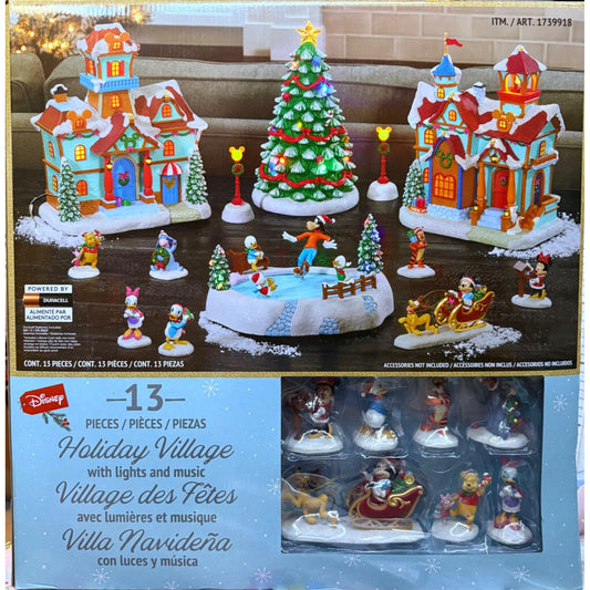 Disney Holiday Village, 13-piece Set
