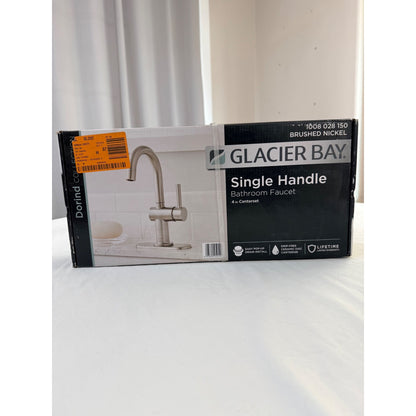 Glacier Bay Dorind Single Hole Single-Handle Deck Mount High-Arc Bathroom Faucet in Brushed Nickel