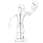 6 Ft Halloween LED Skeleton Silhouette W/ Cool White & Red Lights Fash Ship
