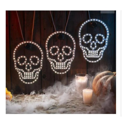 Home Accents Holiday 3-Pack 10 in. Hi-Vibrant Skulls (2-Pack)