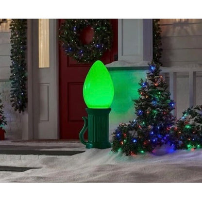 Home Accents 3 ft. Battery Operated LED Jumbo GREEN Bulb Holiday Yard Decoration