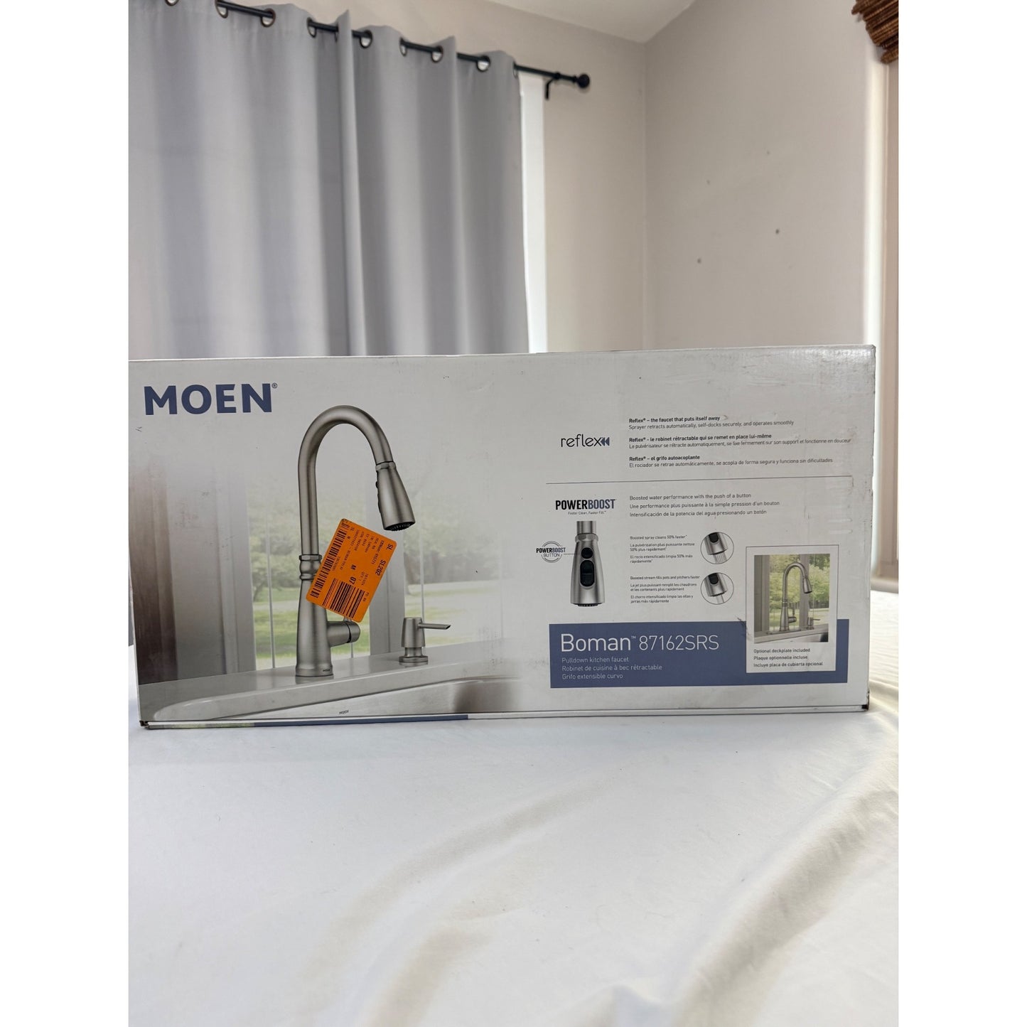 Moen Boman 87162SRS Stainless Steel Kitchen Faucet With Reflex & PowerBoost Technology