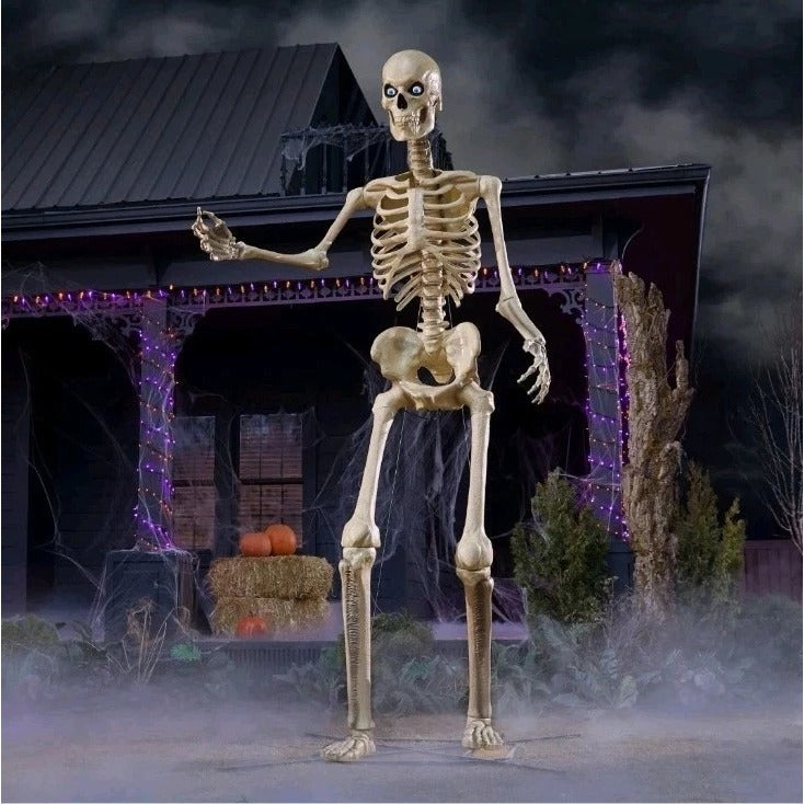 12 Ft. Grave & Bones Giant-Sized Skelly with LifeEyes™ LCD Eyes H5- Local Pickup Only