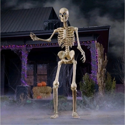 12 Ft. Grave & Bones Giant-Sized Skelly with LifeEyes™ LCD Eyes H5- Local Pickup Only