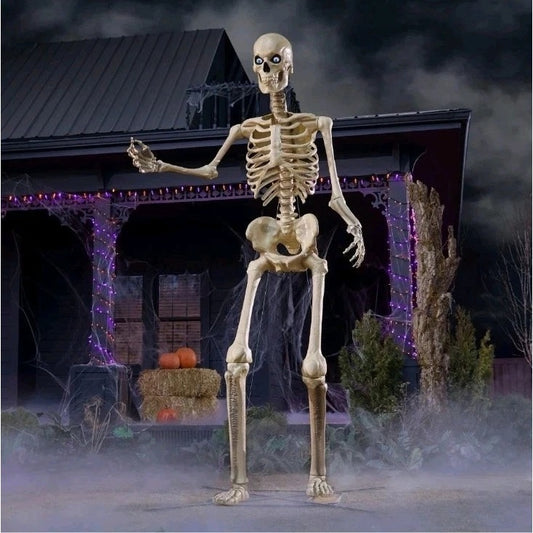 12 Ft. Grave & Bones Giant-Sized Skelly with LifeEyes™ LCD Eyes H5- Local Pickup Only