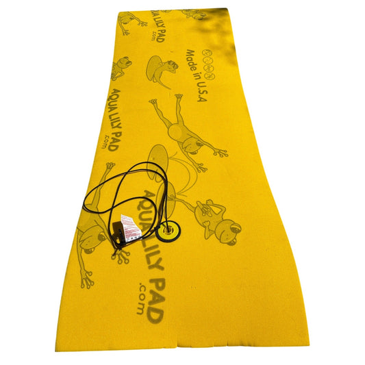 Aqua Lily Pad Tadpole Double Adult Floating Foam Lounger Mat, Green/Yellow