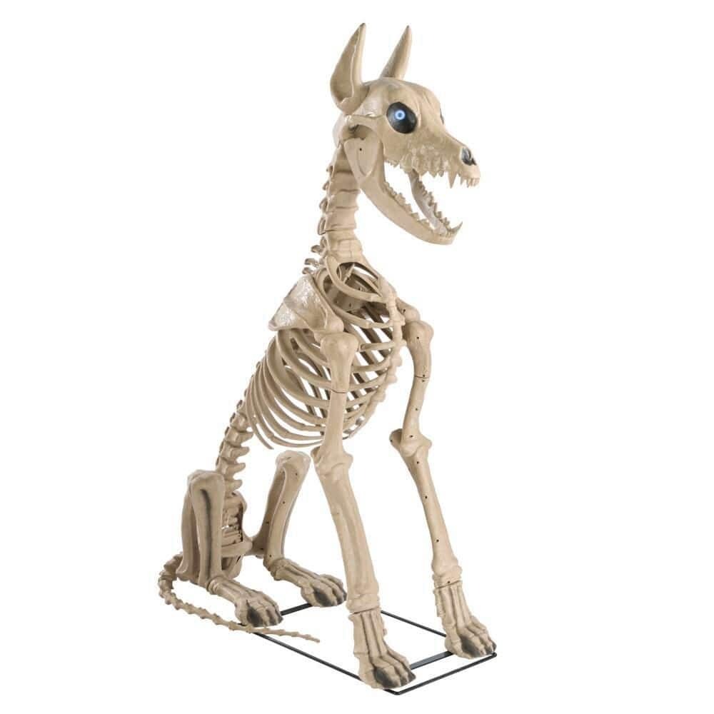 5 Ft. Grave & Bones Skelly's Sitting Dog with LifeEyes™ LCD Eyes H22