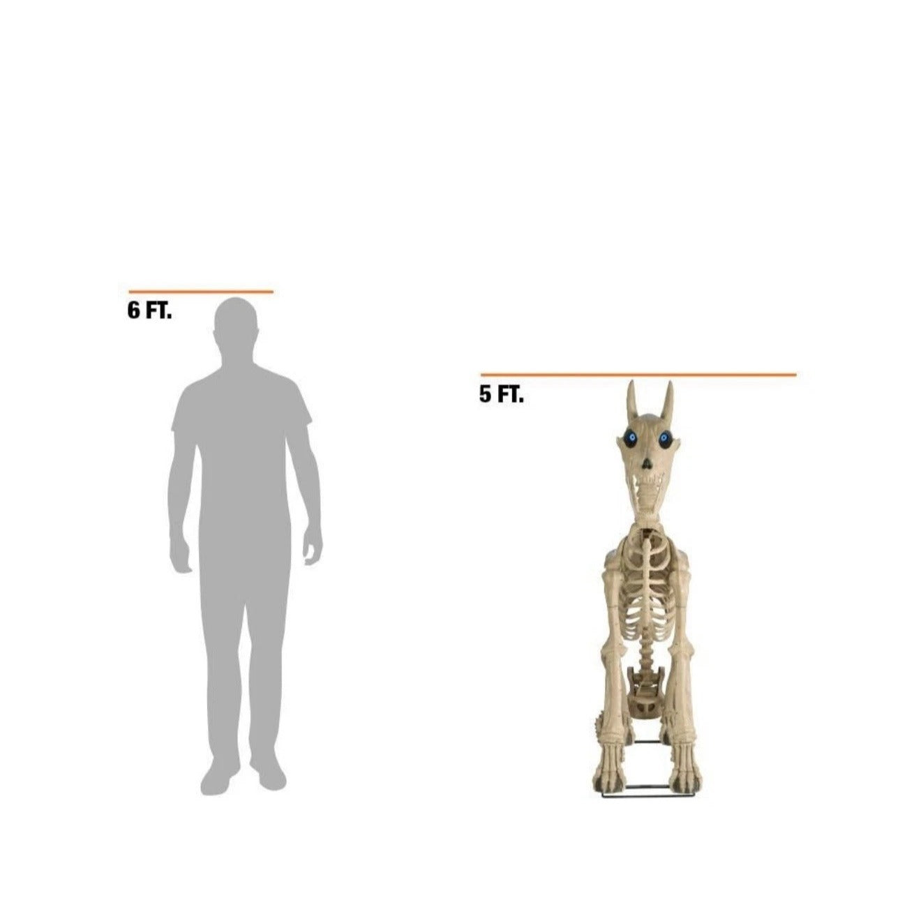 5 Ft. Grave & Bones Skelly's Sitting Dog with LifeEyes™ LCD Eyes H22