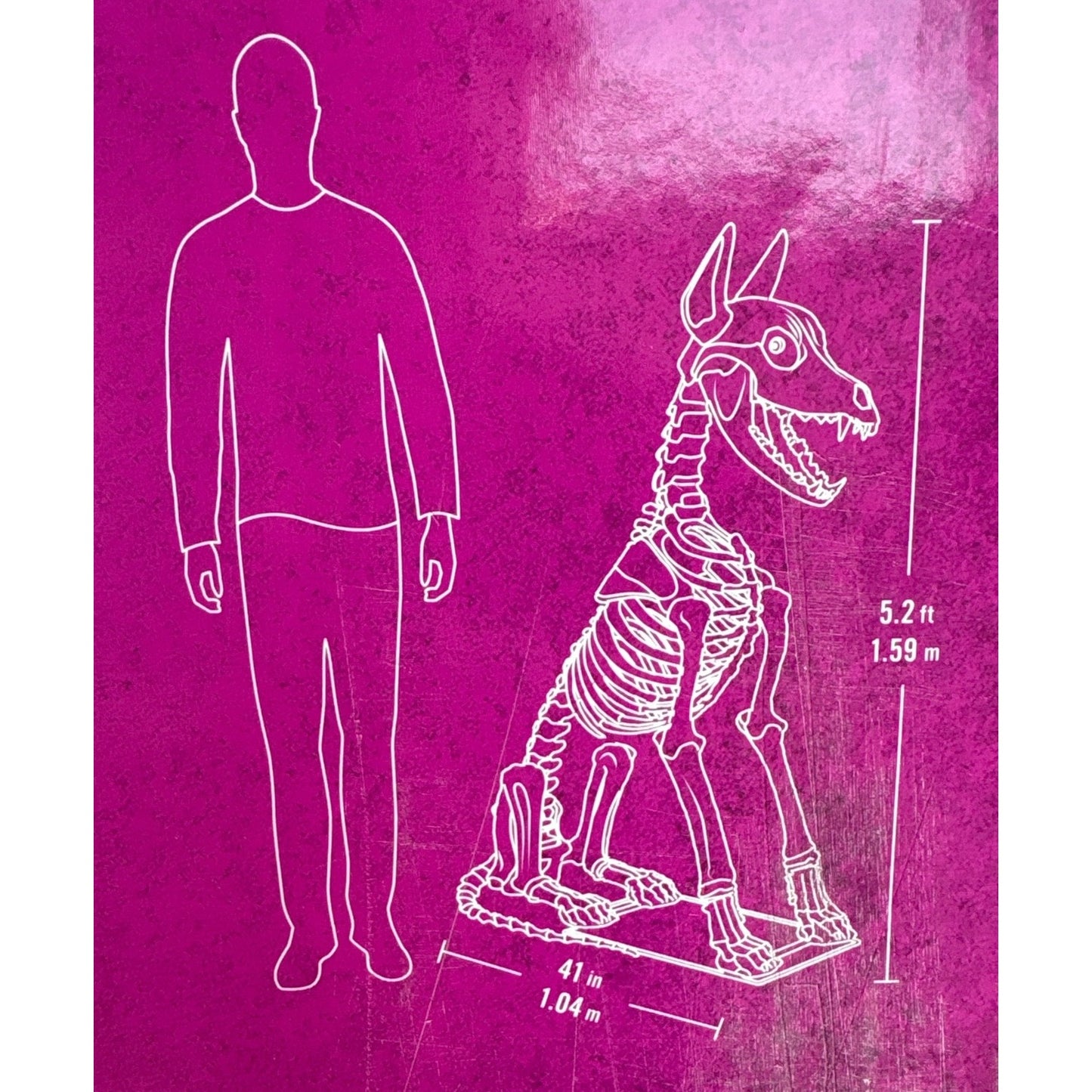 5 Ft. Grave & Bones Skelly's Sitting Dog with LifeEyes™ LCD Eyes H22