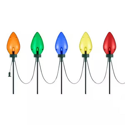 Home Accents Holiday 20 in. Multi-Colored Giant C7 LED Pathway Lights