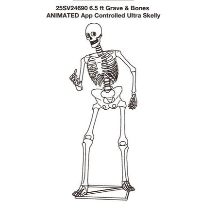 6.5ft Grave & Bones LED App Controlled Ultra Skelly 1013295819 Part K Ribcage