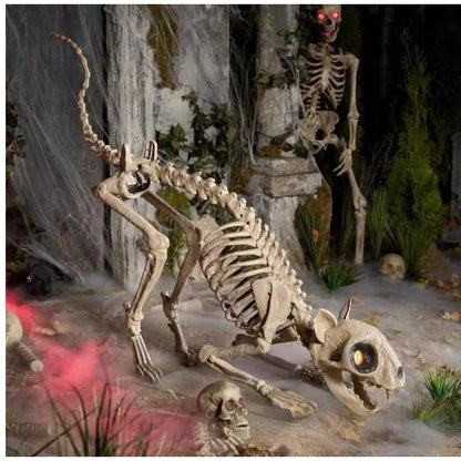 5 Ft Long Grave & Bones LED Skelly's Cat Home Depot Halloween