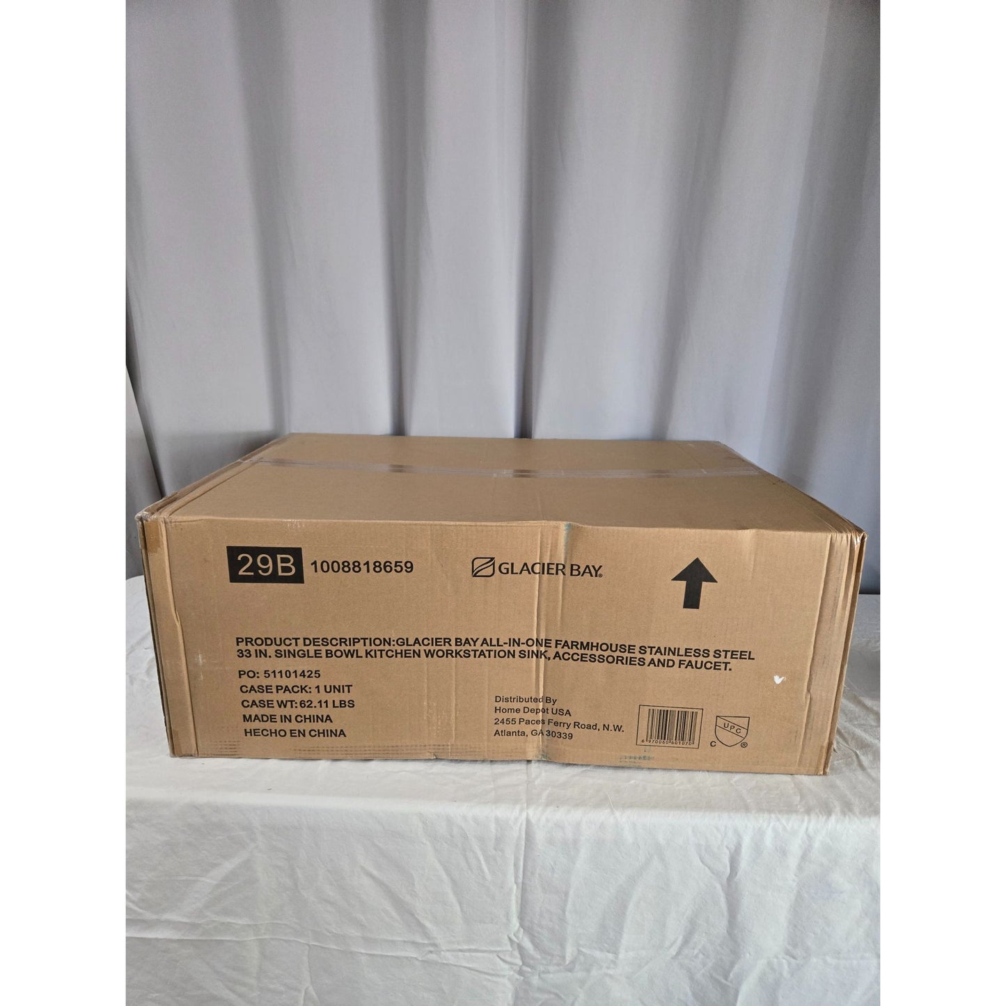 Zero Radius 33 in. Apron-Front Single Bowl 18 Gauge Stainless Steel Workstation Kitchen Sink with Spring Neck Faucet