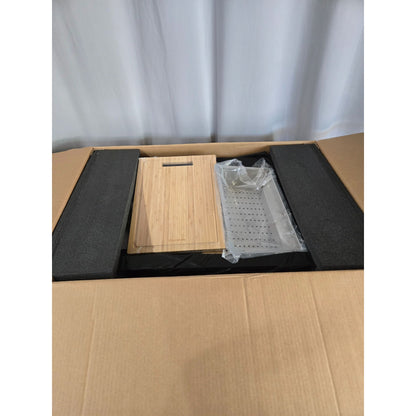 Zero Radius 33 in. Apron-Front Single Bowl 18 Gauge Stainless Steel Workstation Kitchen Sink with Spring Neck Faucet