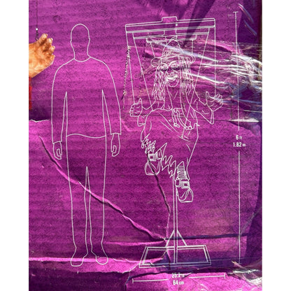 6 Ft Animated LED Grave & Bones Marionette Witch With Motion Activation