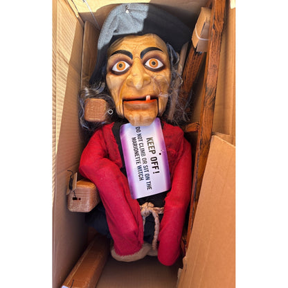 6 Ft Animated LED Grave & Bones Marionette Witch With Motion Activation