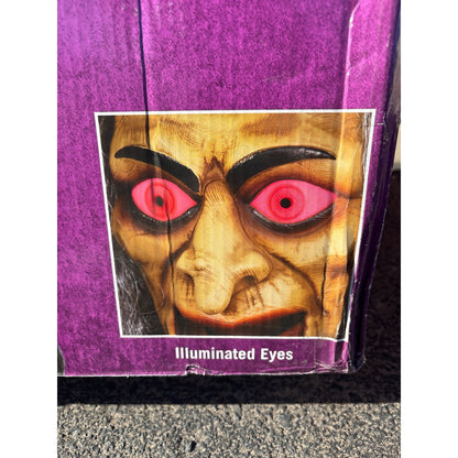6 Ft Animated LED Grave & Bones Marionette Witch With Motion Activation