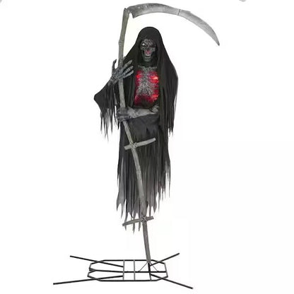 12 Ft. Grave & Bones Giant-Sized Color Changing Animated LED Levitating Reaper