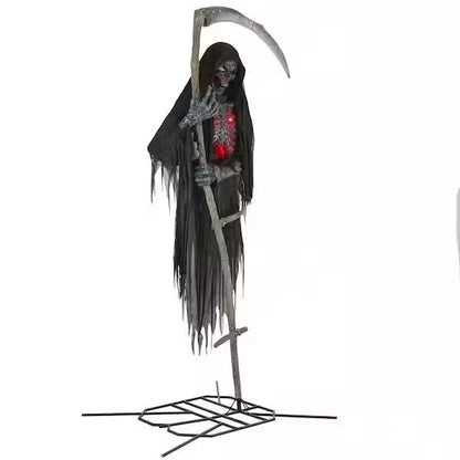 12 Ft. Grave & Bones Giant-Sized Color Changing Animated LED Levitating Reaper