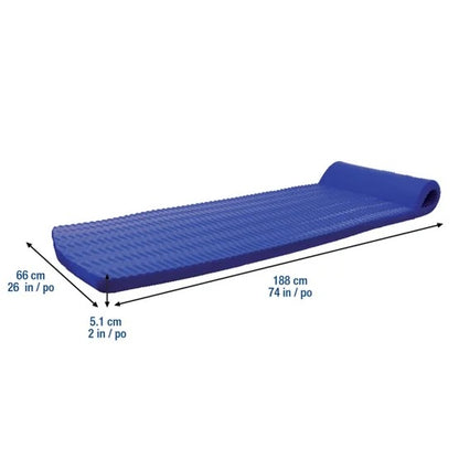 Fluid Aquatics Dipping Pool Float 2 in Thick Ultra-Comfortable Blue 74 x 26 in Dimensions