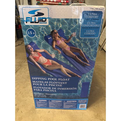 Fluid Aquatics Dipping Pool Float 2 in Thick Ultra-Comfortable Blue 74 x 26 in Dimensions