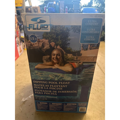 Fluid Aquatics Dipping Pool Float 2 in Thick Ultra-Comfortable Blue 74 x 26 in Dimensions