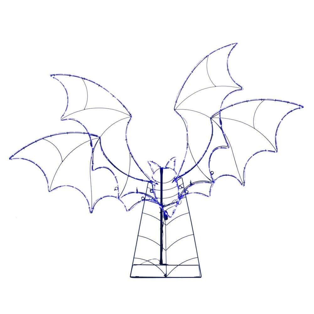 5.5 Ft Halloween LED Bat Silhouette With 204 Purple Lights Indoor/Outdoor