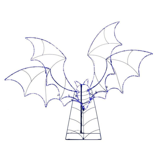 5.5 Ft Halloween LED Bat Silhouette With 204 Purple Lights Indoor/Outdoor