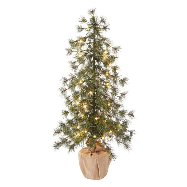 Alpine Artificial Trees with LED Lights, Set of 3